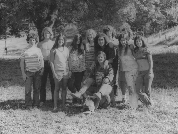 Young Eric and other campers with an ox